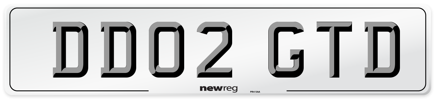 DD02 GTD Number Plate from New Reg